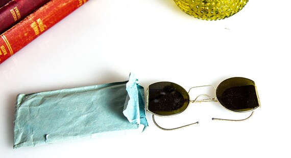 side shields sunglasses vintage Aviator pre ww2 1… - image 9