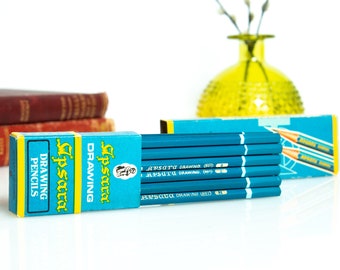 Conjunto de lápices de madera vintage de 12 en caja Graphite Constructor lápiz de dibujo para artistas arquitectos ingenieros y dibujantes Instrumento de escritura