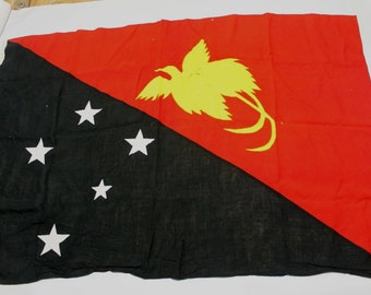 Vintage Nautical Flag of Papua New Guinea - A Seafaring Treasure - Papua New Guinea Flag Nautical Wall Art - Maritime Charm