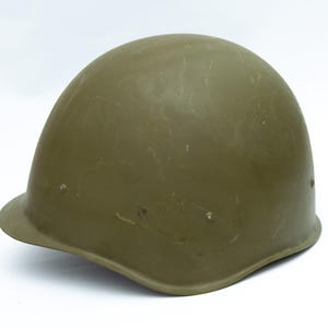 SSH-40 Tamaño 1 1957 Casco de seguridad soviético vintage Casco de acero Correa de lona URSS Soldado del ejército ruso Nuevo VTG Interior negro