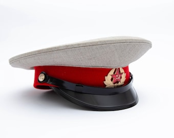 Soviet Suvorov Cadet Cap Peaked Cap 1980s NOS Furazhka USSR Military School Red Band Size 57 with Cover