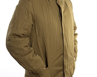 Vintage Soviet Telogreyka Quilted Jacket 1980s USSR Military