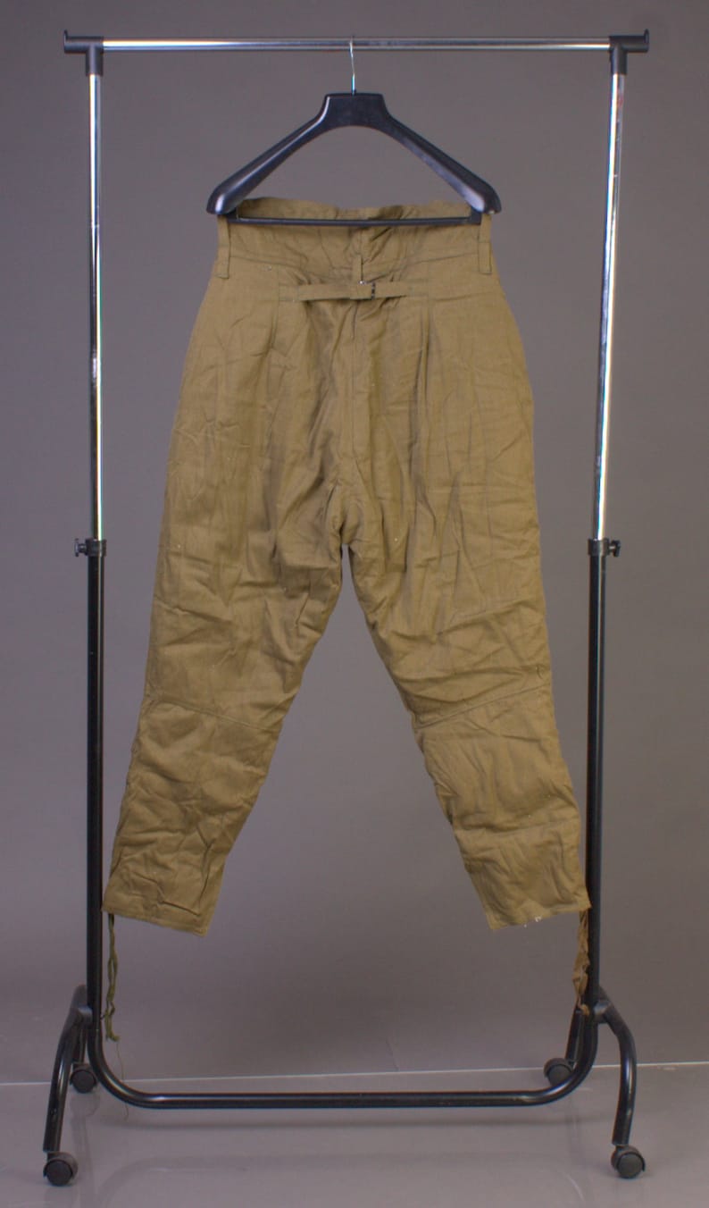 Vintage Unisex High Waisted Green Pants 1970s New Russian Military Soviet Winter Padded PANTS Uniform USSR sizes 54-6 2XL US 4042