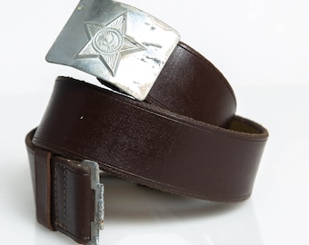 soviet uniform belt Soviet military VTG coated tarpaulin field belt USSR aluminum buckle graduation gifts