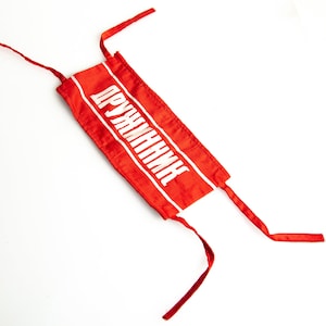 May include: Red armband with white text that reads "ДРУЖИННИК" in Cyrillic script.