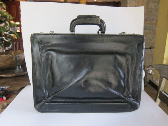 Vintage SEEGER, leather briefcase, 1970’s black, s