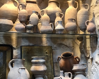 Antigüedad Objetos de arte originales, Cerámica clásica bizantina, Lámparas de aceite antiguas raras, Artefactos arqueológicos históricos, Hallazgos de terracota,