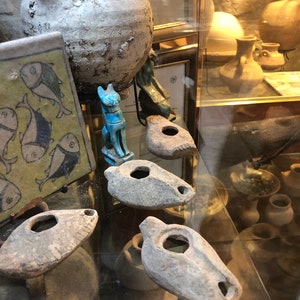 Antiquity Original art objects, Byzantine Classic Pottery, Rare ancient oil lamps, Historical Archaeological Artifacts, Terracotta finds,