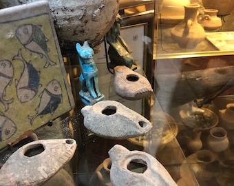Antiquity rare Pottery artifacts, Byzantine Classic Pottery, Rare ancient oil lamps, Historical Archaeological Artifacts, Ancient Terracotta