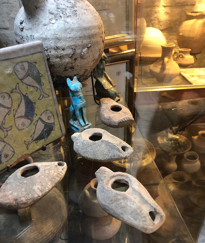 Antiquity Original art objects, Byzantine Classic Pottery, Rare ancient oil lamps, Historical Archaeological Artifacts, Terracotta finds,