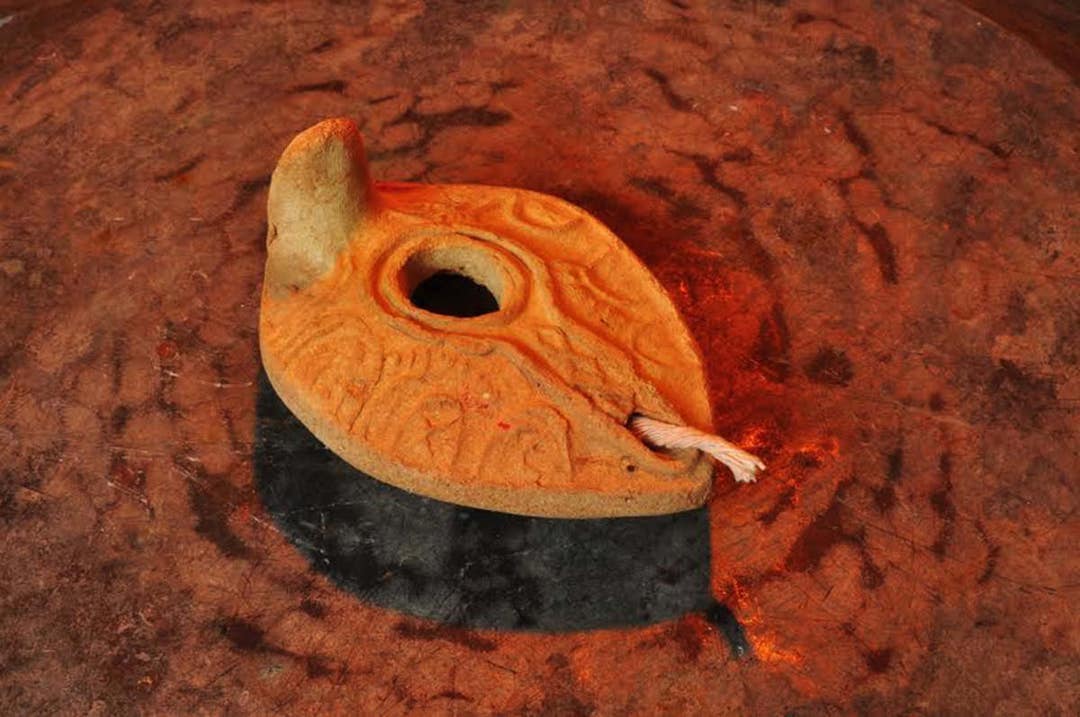 Ancient Oil Lamp Healing Pottery Oil Candle Holy Candle Etsy