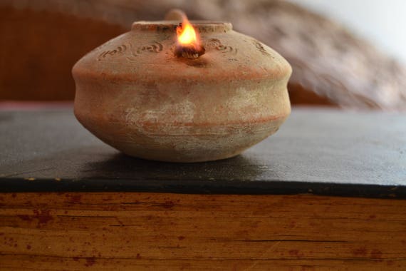 Organic BYZANTINE Oil LAMP, Early Christian Ancient Oil Lamp, Eco-friendly Candle  Wick, Wheel Thrown Pottery, Authentic Oil Lamp Candle Wick -  Israel