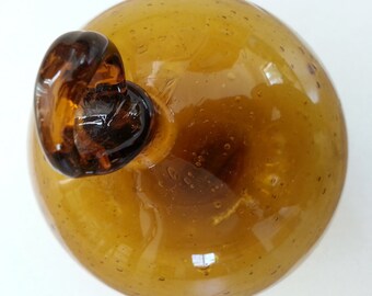 Glass Ornament, Blown Glass, Mauve/oval, Trees Decor