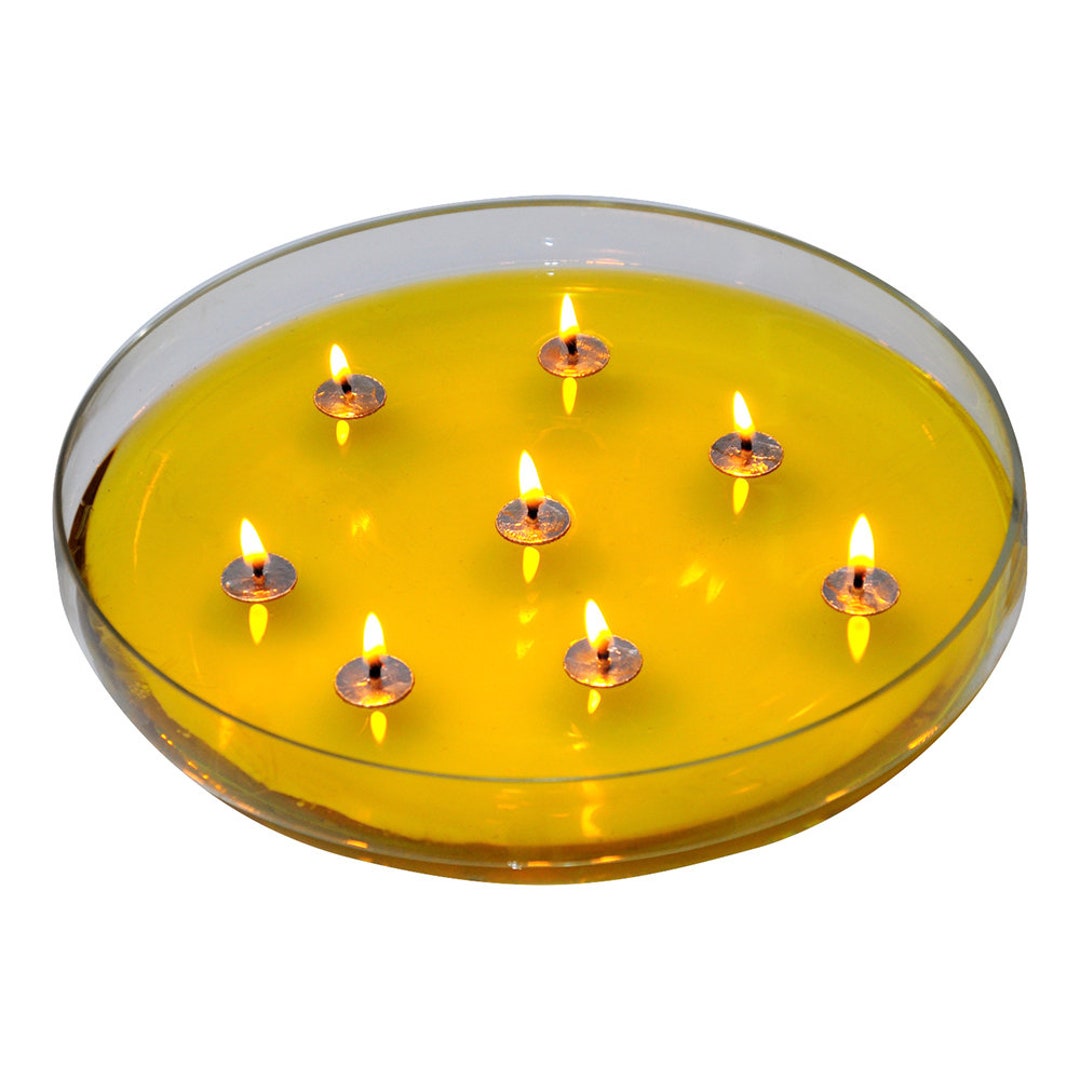 Yoga Round FLOATING Candles, Meditation Oil Candles, 50 CANDLE Waxed