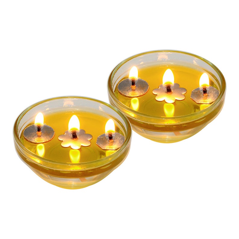 Silver Oil CANDLE FLOATING Set 50 Waxed Wicks Oil Lamp 50 Etsy