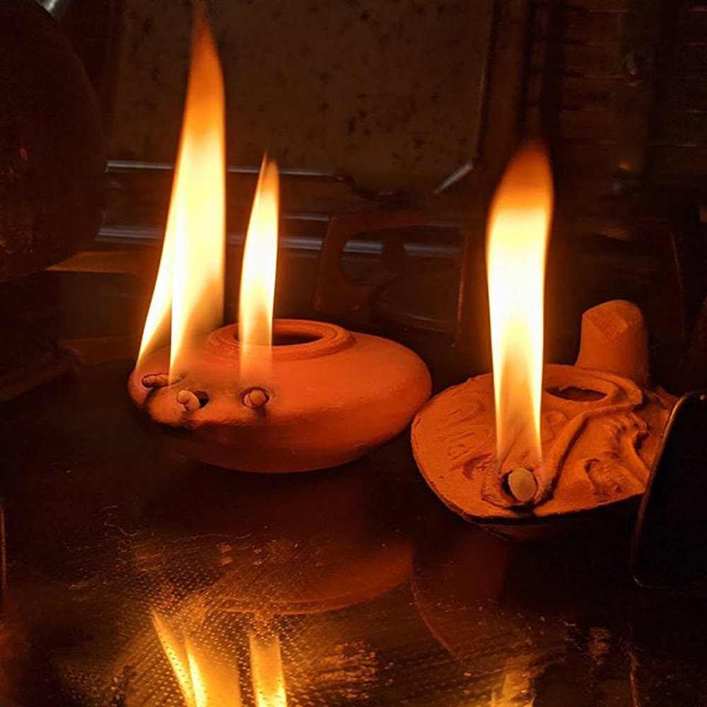 Hanukkah Oil Candles Thy Word Is A Lamp To My Feet, Bundel Of 3 Oil Lamps, & Light Path, Authentic Candles, Traditional Candle