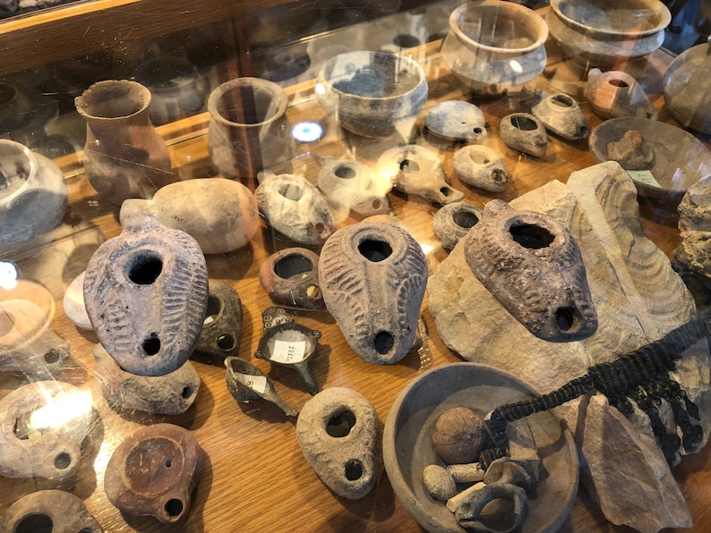Antiquity Original art objects, Byzantine Classic Pottery, Rare ancient oil lamps, Historical Archaeological Artifacts, Terracotta finds,