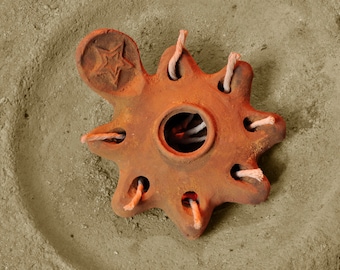 Jerusalem Faith oil lamp, Pottery Oil Wick candle, Star Vintage Candlewick, Oil Lamp Festival Light, Ceramic Oil lamps, Made in Israel