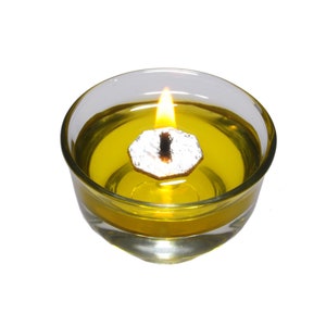 Jerusalem Octagonal floating candles, Silver Oil Wick candle, 50 floating Waxed WICK, Sabbath candle,  Floating candle wick, Religious, God