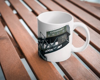 Glasgow Clydeport Photo Ceramic Mug | 11 oz | Finnieston Crane | Industrial | Iconic | Scotland Photography | Cityscape | Scottish Gifts |