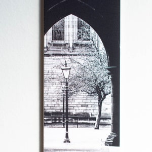 Glasgow University Cloister Photo Magnetic Bookmark Monochrome Black and White Architecture Street Lamp Scotland Scottish Gifts image 2