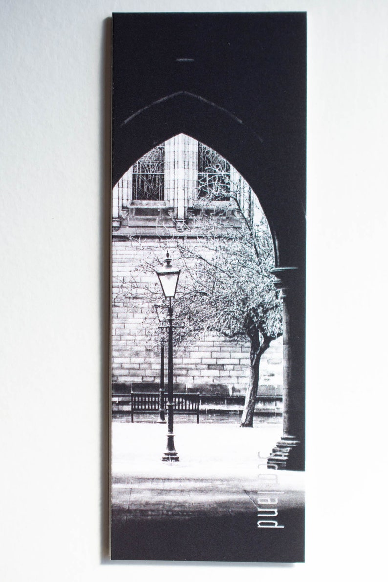 Glasgow University Cloister Photo Magnetic Bookmark Monochrome Black and White Architecture Street Lamp Scotland Scottish Gifts image 2