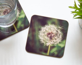 Dandelion Seeds Macro Nature Photo Coasters | Photography | Spring | Floral | Flower | Botanical | Small Gifts