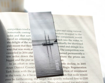 Monochrome Tall ship Photo Magnetic Bookmark | Nautical | Oban | Black&White Photography | Scotland | Scottish Gifts | Seascape | Handmade