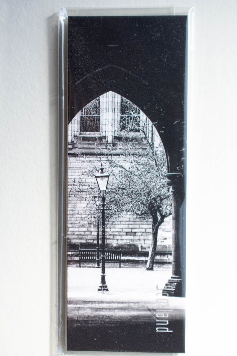 Glasgow University Cloister Photo Magnetic Bookmark Monochrome Black and White Architecture Street Lamp Scotland Scottish Gifts image 6