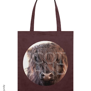Scotland Highland Cow Portrait Light Tote Bags | Nature Photography | Scottish Gifts | Organic Cotton | Accessories | Small Gifts