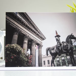 Biglietti d'auguri con foto della statua del Duca di Wellington di Glasgow / Street Photography / Urban / Città / Scozia / GOMA / Regali scozzesi / Biglietti vuoti