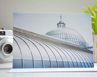 Glasgow Botanical Gardens Photo Greeting Card | Victorian Architecture Glasshouse | Street Photography | Scotland | Monochromatic | Urban