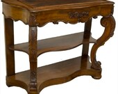 Stunning 19Th C. Rococo Revival Carved Mahogany Console Table with Hidden Compartment