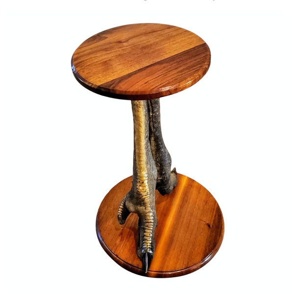 Ostrich Pedestal Side Table - Taxidermy