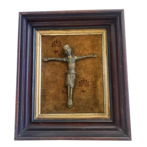 18th Century Early European Baroque Carved Gilt Wood Religious Corpus Christi Figure Antique Christ Crucified Icon image 1