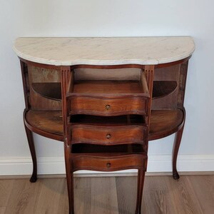 Scarce 18th Century French Louis XV Period Walnut Tambour Door Sideboard Server image 6