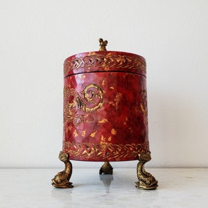 Maitland-Smith Red Partial Gilt Decorative Table Box image 7