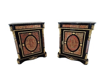 Pair of Napoleon III Second Empire Boulle Style Cabinets