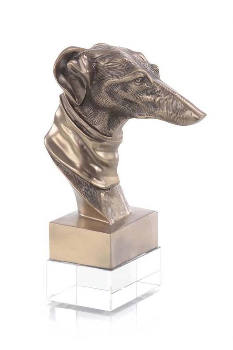 John Richard Whippet Greyhound Dog Bust Sculpture image 1