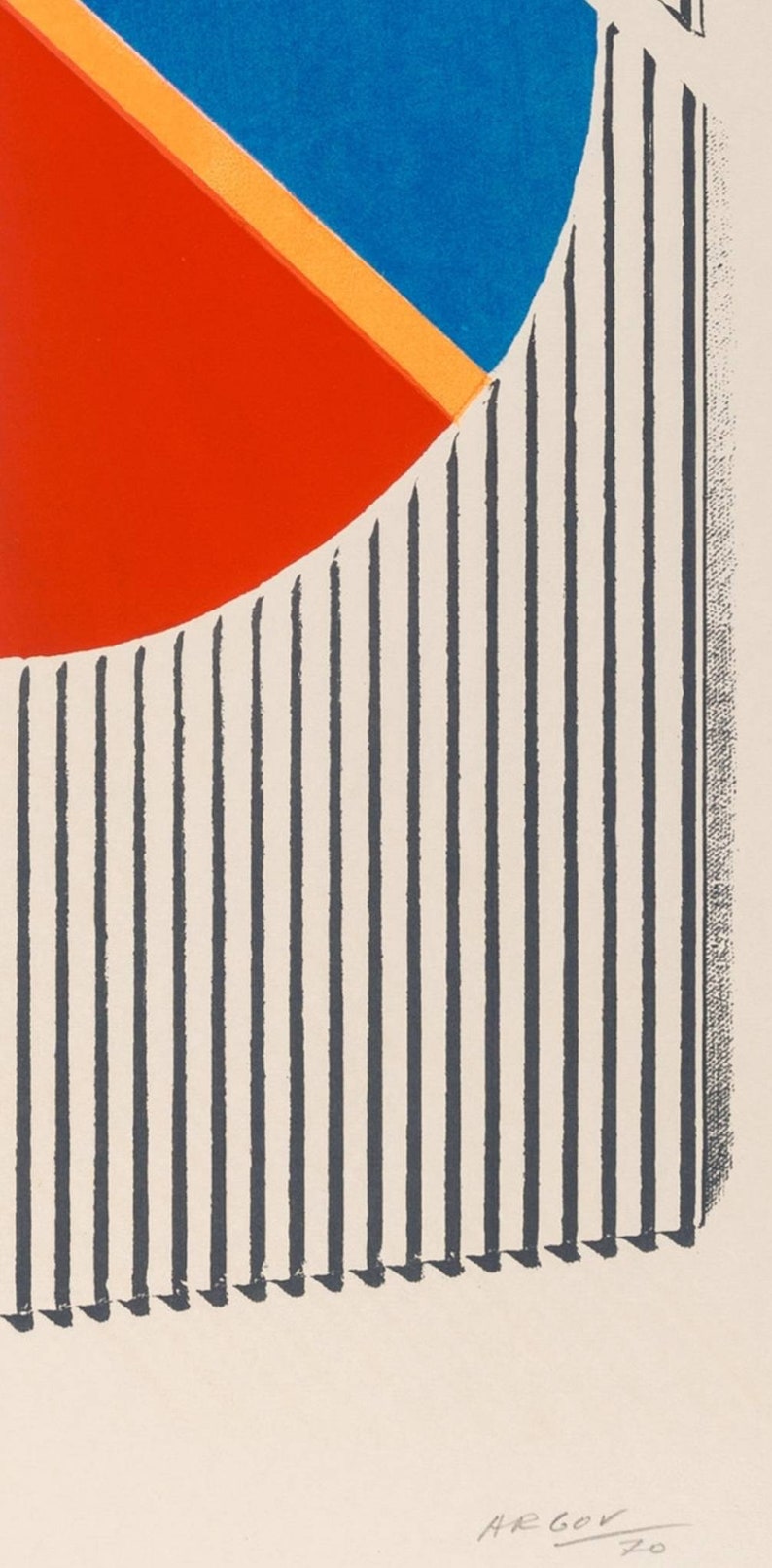 Michael Argov Untitled 2 Minimalist Geometric Abstract 1969/1970 Signed, Serigraph Op Art image 4