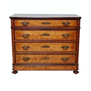 Antique Italian Birdseye Maple Chest Of Drawers Commode 19th Century