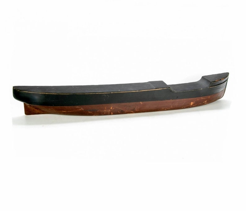 Large Antique Hand Carved & Painted Wooden Shipbuilders Half Hull Model Ship Nautical Folk Art Sculpture image 1