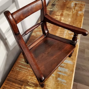 18th/19th Century Georgian Period Country English Mahogany Child Elbow Potty Chair Decorative Furniture image 2