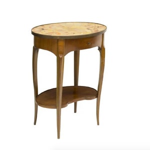 Elegant 19th Century. French Louis XV Style Mahogany Marble Top Kindney Shape Antique Side Accent Table