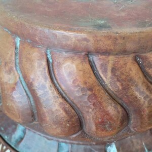 18th Century Continental European Hammered Copper Wine Bottle Cistern chiller ice bucket w/ verdigris! jardiniere planter firewood holder image 6