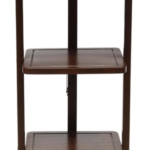 Edwardian Period English Mahogany Three Tiered Folding Cake / Pie Stand Etegere, Early 20th Century image 3