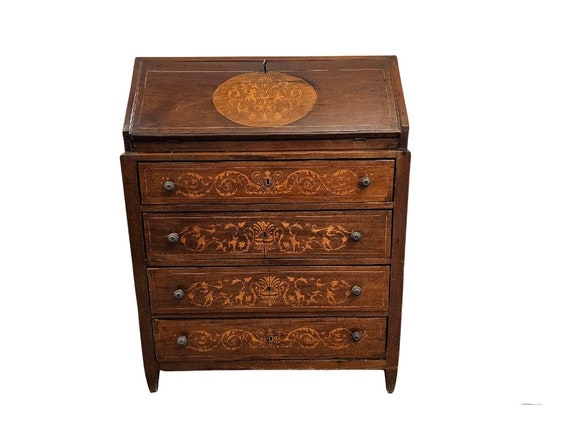 Unique Late 18th Century Swiss Secretary with Beautiful Marquetry Unique Late 18th Century Swiss Secretary with Beautiful Marquetry
