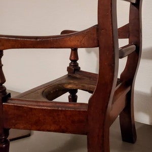 18th/19th Century Georgian Period Country English Mahogany Child Elbow Potty Chair Decorative Furniture image 8