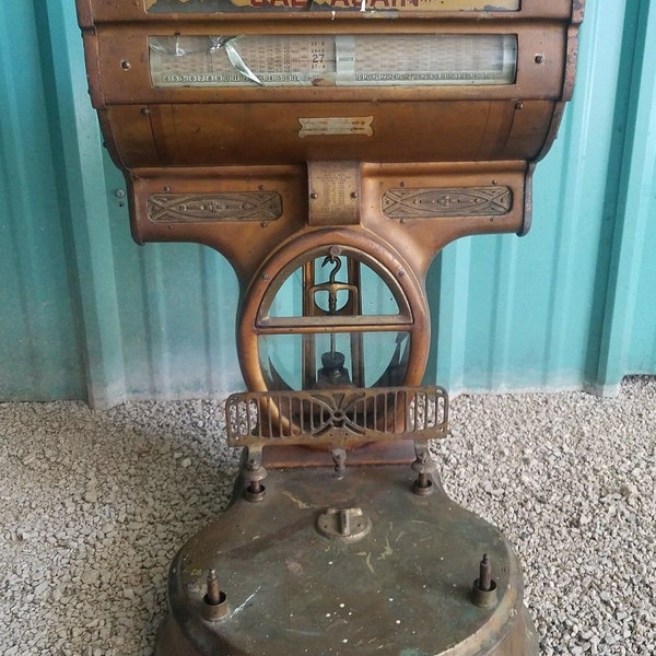 Antique Dayton 346 Merchant Barrel Computing Scale - industrial salvage