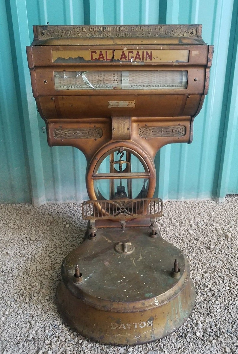 Antique Dayton 346 Merchant Barrel Computing Scale industrial salvage image 1